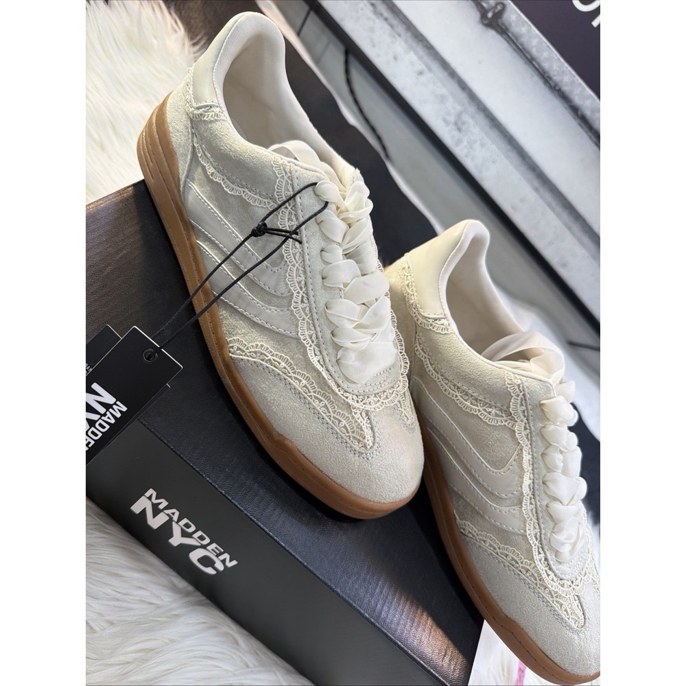 Madden NYC Casual Sneakers Shoes Women's Bone White Size 9 NWT & Box - Picture 4 of 8